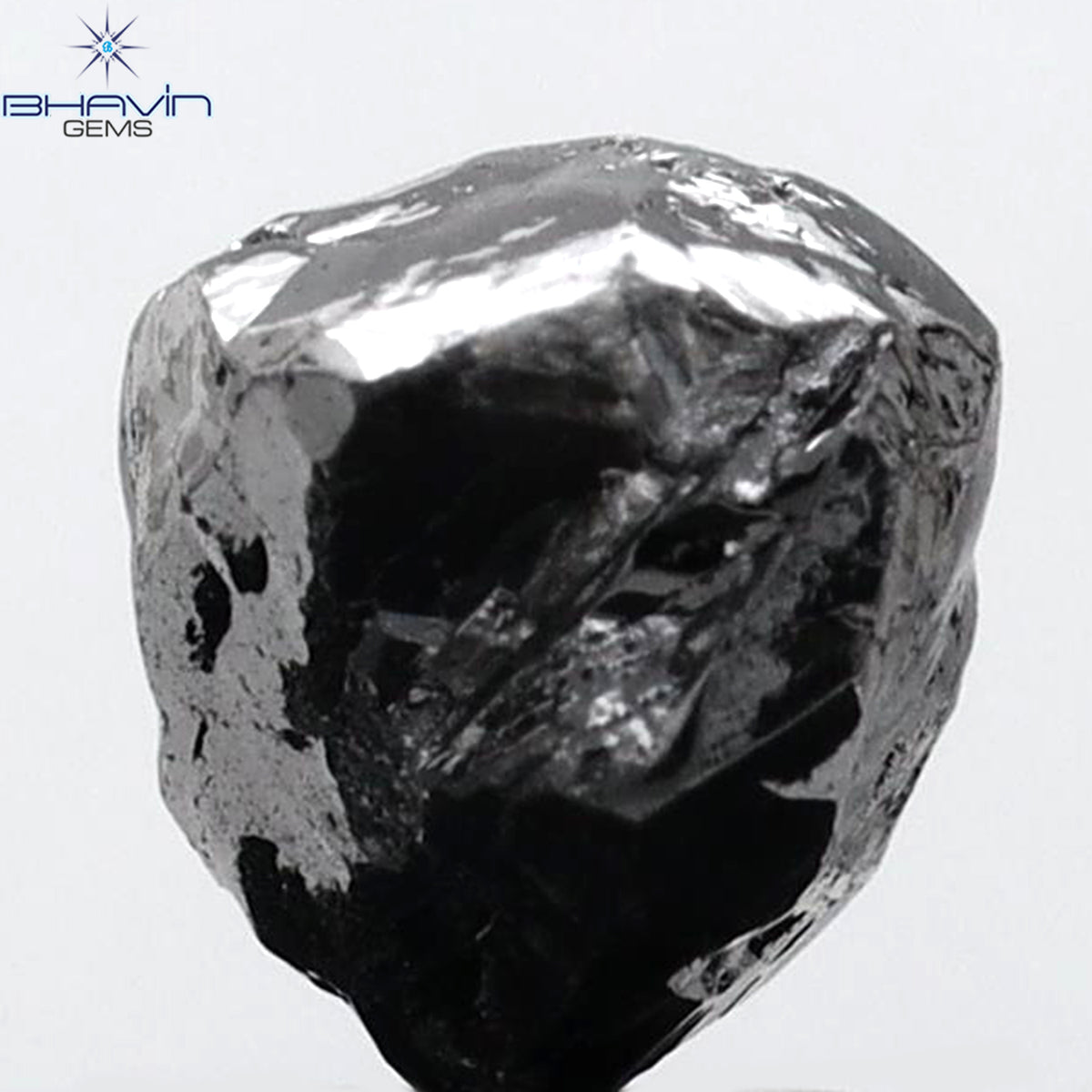 2.52 CT Natural Rough Diamond Natural Black Color Clarity I3 (7.36 MM)
