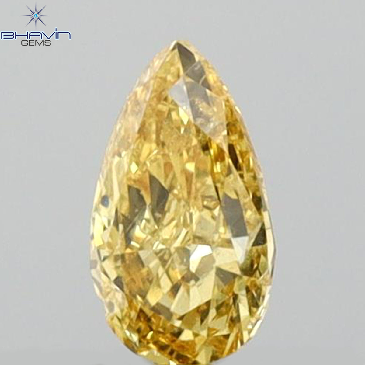 0.19 CT Natural Pear Diamond Orange Color Clarity SI1 (4.68 MM)