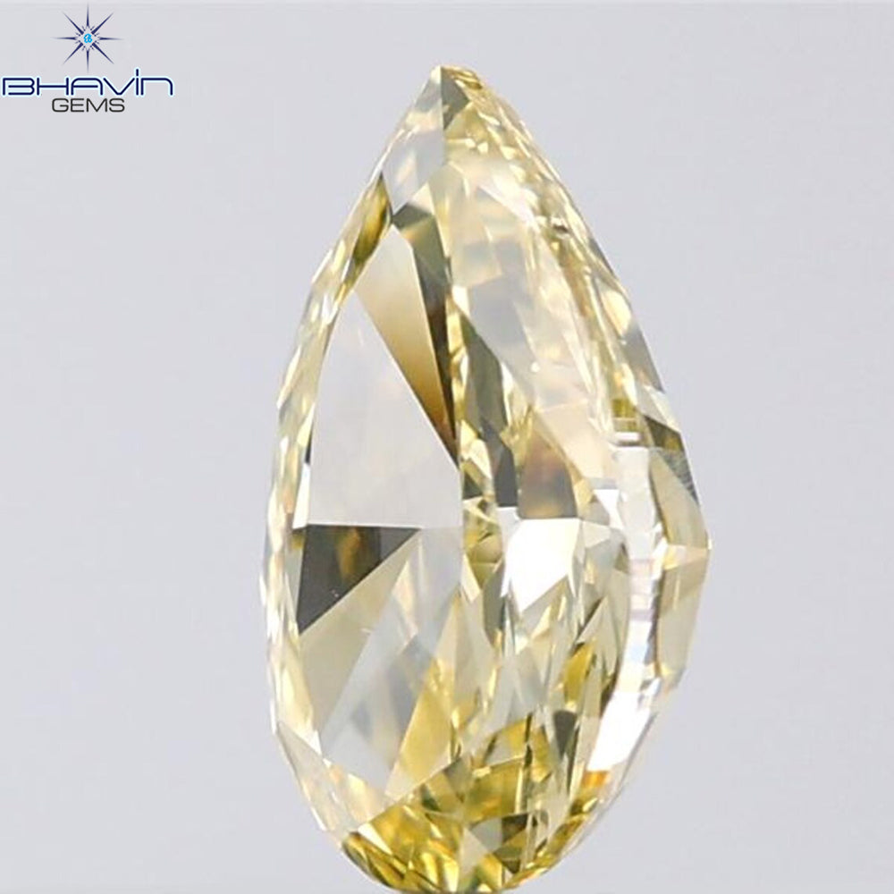 1.05 CT Pear Shape Natural Diamond Orange Yellow Color VS1 Clarity (8.17 MM)