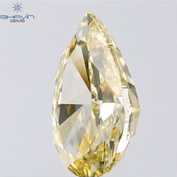 1.05 CT Pear Shape Natural Diamond Orange Yellow Color VS1 Clarity (8.17 MM)