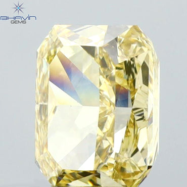 1.05 CT Radiant Shape Natural Diamond Brown Yellow Color VSI Clarity (6.76 MM)