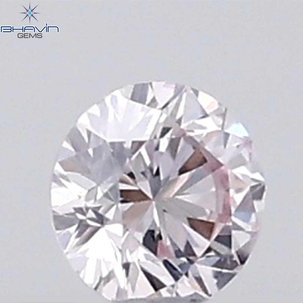 0.18 CT ラウンド ローズ カット シェイプ 天然ダイヤモンド ピンク色 I2 クラリティ (3.86 MM)