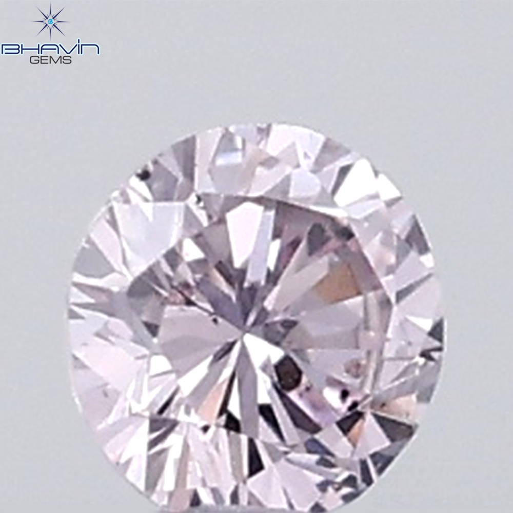 0.18 CT ラウンド ローズ カット シェイプ 天然ダイヤモンド ピンク色 I2 クラリティ (3.86 MM)