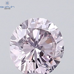 0.18 CT ラウンド ローズ カット シェイプ 天然ダイヤモンド ピンク色 I2 クラリティ (3.86 MM)