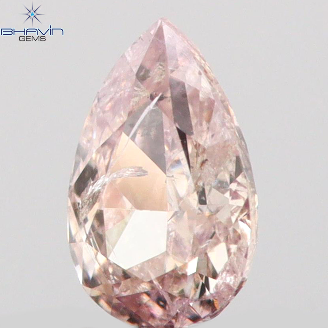 0.08 CT ペアシェイプ ナチュラル ダイヤモンド ピンク色 VS1 クラリティ (3.45 MM)