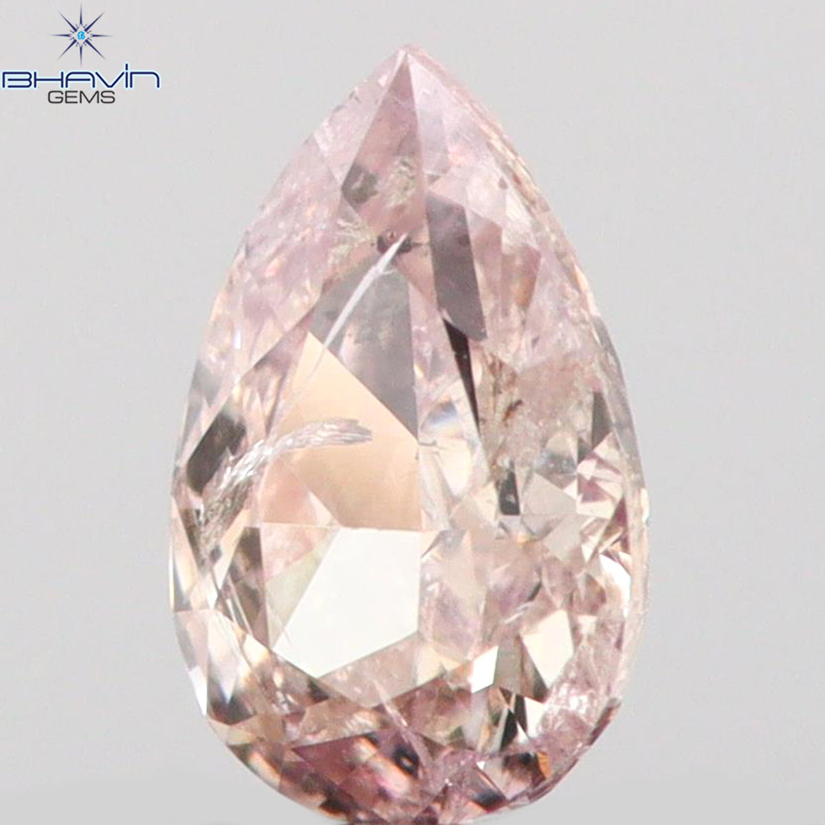 0.08 CT ペアシェイプ ナチュラル ダイヤモンド ピンク色 VS1 クラリティ (3.45 MM)