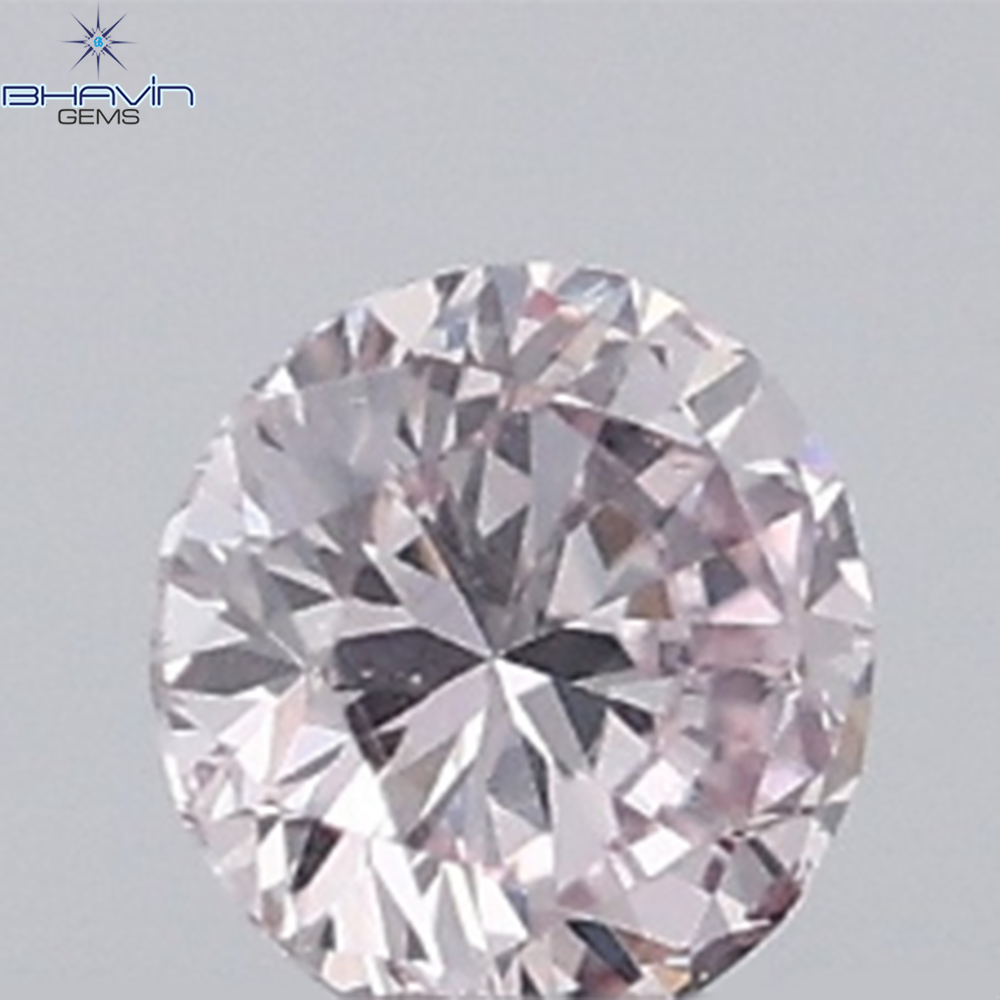 0.18 CT ラウンド ローズ カット シェイプ 天然ダイヤモンド ピンク色 I2 クラリティ (3.86 MM)