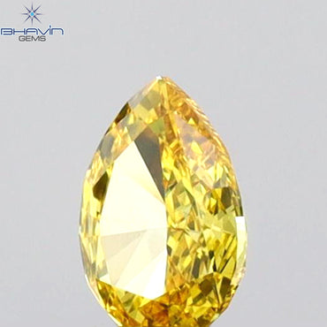 0.21 CT Pear Shape Natural Diamond Orange Color VS1 Clarity (4.66 MM)