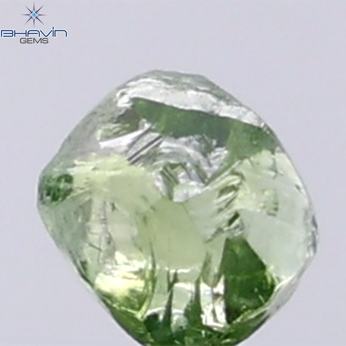 0.96 CT Natural Rough Diamond Enhanced Green Color Clarity SI (5.09 MM)