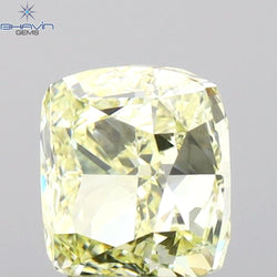 GIA Certified 1.01 CT Cushion Diamond Yellow Color Natural Loose Diamond VS2 Clarity (5.41 MM)