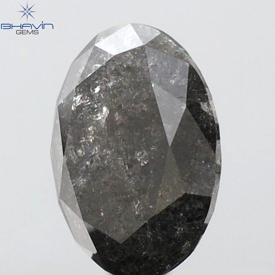 1.25 CT オーバルシェイプ 天然ダイヤモンド ソルト＆ペーパーカラー I3 クラリティ (7.28 MM)