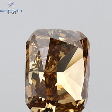 0.37 CT Radiant Shape Natural Diamond Brown Color VS1 Clarity (4.47 MM)