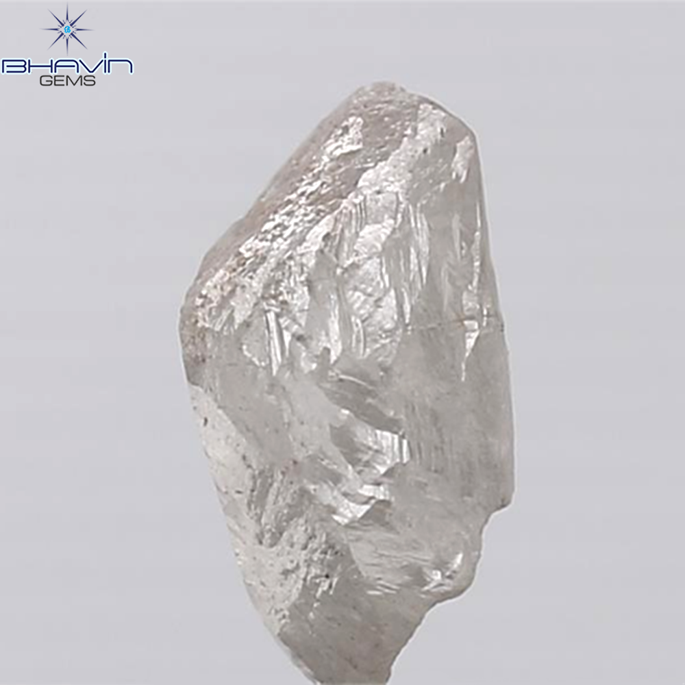0.44 CT ラフシェイプ ナチュラル ダイヤモンド ブラック グレー (ソルト アンド パッパー) カラー I3 クラリティ (4.95 MM)
