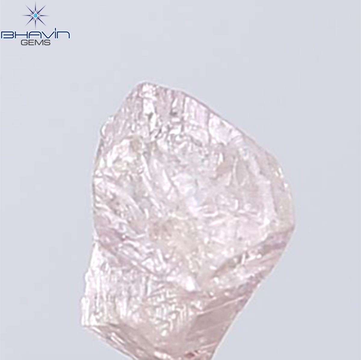0.59 CT Natural Rough Diamond Pink Color Clarity SI (5.56 MM)