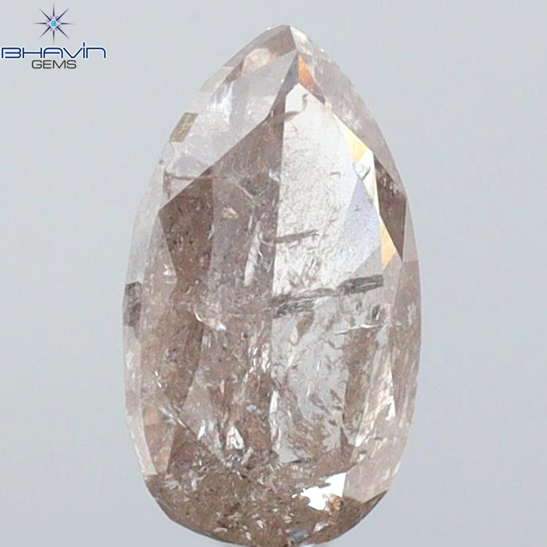 0.39 CT ペアシェイプ ナチュラル ルース ダイヤモンド ソルト アンド ペッパー カラー I3 クラリティ (5.27 MM)