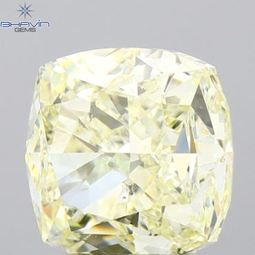 1.02 CT Cushion Shape Natural Diamond Yellow Color SI1 Clarity (5.38 MM)