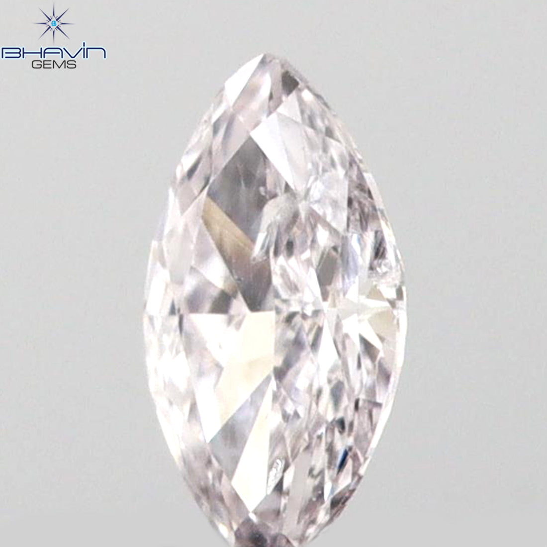 0.05 CT マーキスシェイプ 天然ルースダイヤモンド ピンクカラー SI1 クラリティ (3.63 MM)