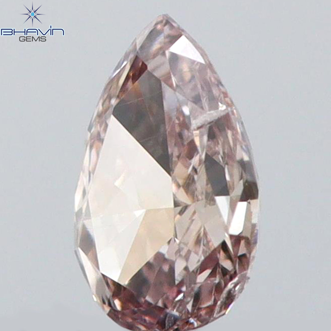 0.08 CT ペアシェイプ ナチュラル ダイヤモンド ピンク色 VS1 クラリティ (3.45 MM)