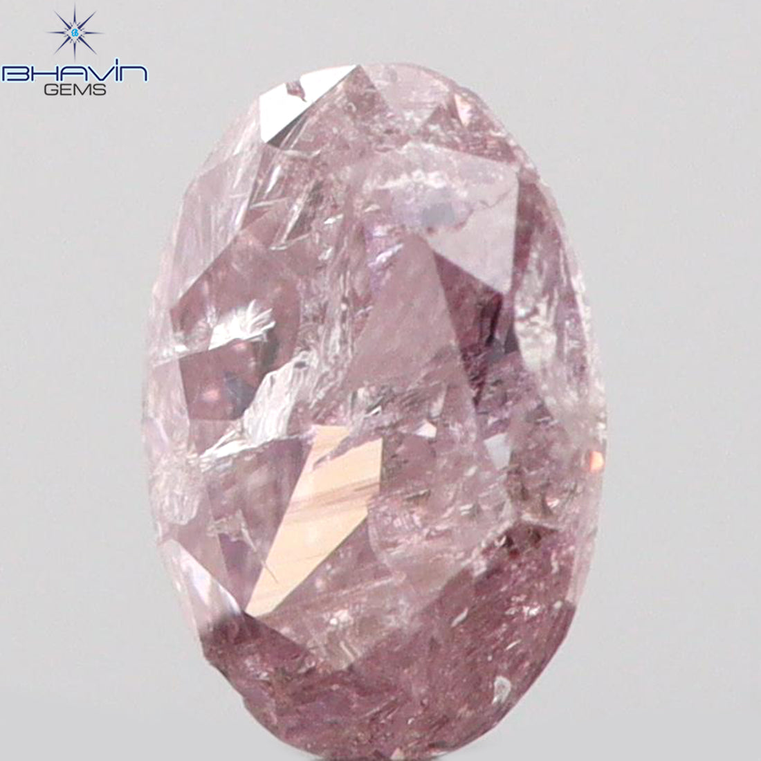 0.18 CT Natural Oval Diamond Pink Color Clarity I3 (4.09 MM)