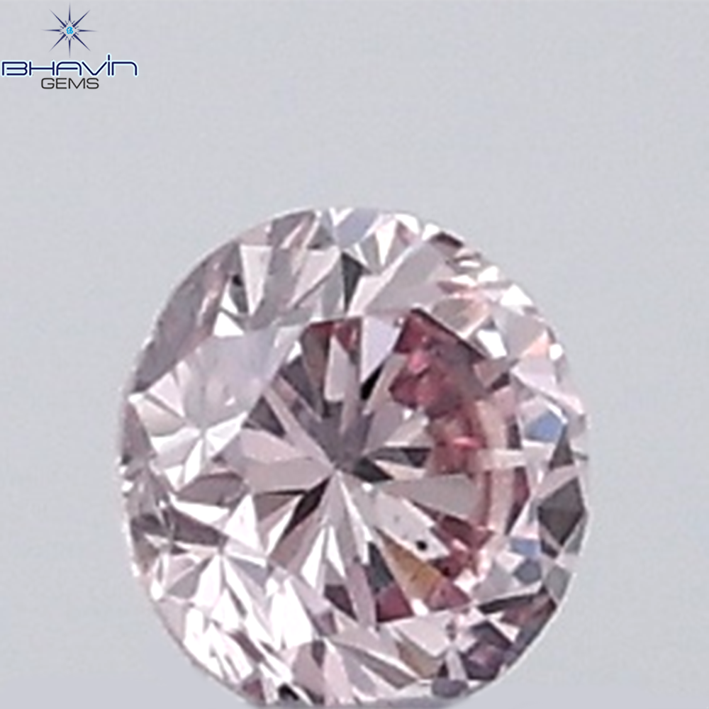 0.18 CT ラウンド ローズ カット シェイプ 天然ダイヤモンド ピンク色 I2 クラリティ (3.86 MM)
