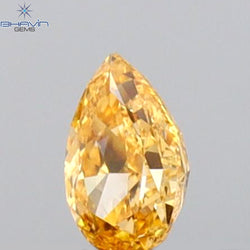 0.13 CT Pear Shape Natural Diamond Orange Color VS1 Clarity (4.00 MM)