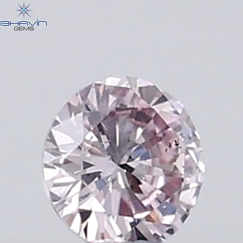 0.18 CT ラウンド ローズ カット シェイプ 天然ダイヤモンド ピンク色 I2 クラリティ (3.86 MM)
