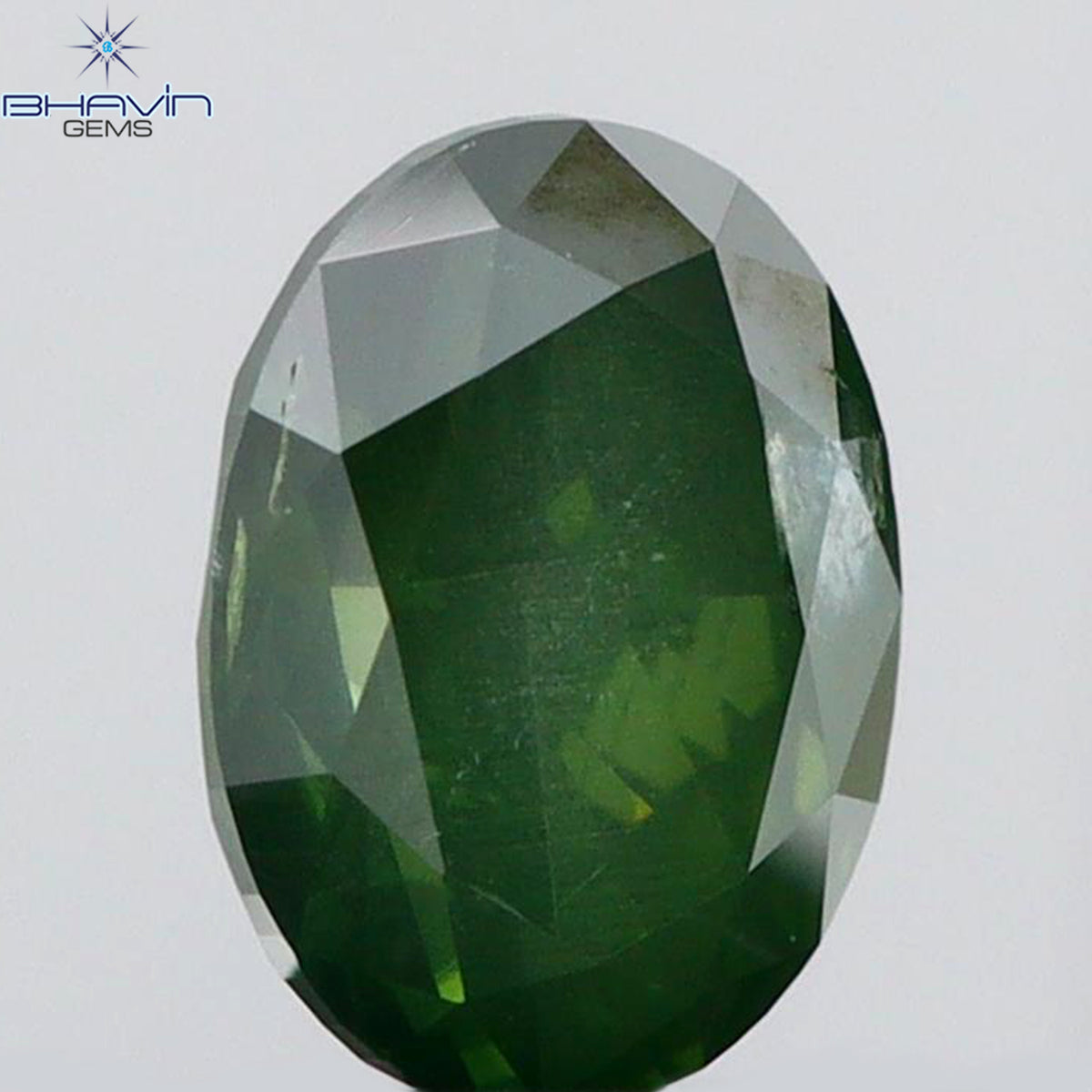 0.41 CT Natural Oval Diamond Enhanced Green Color Clarity I1 (5.19 MM)