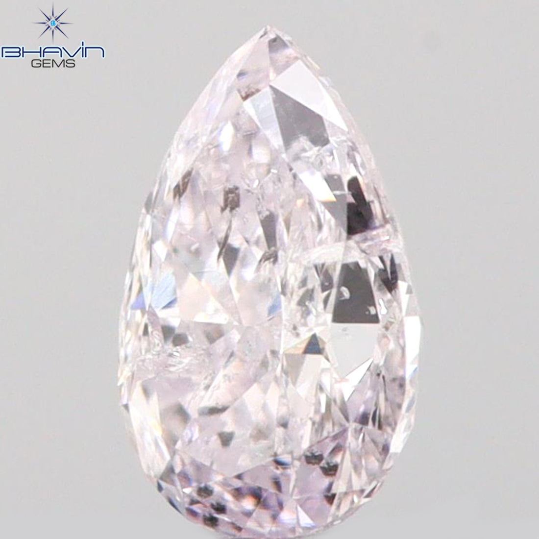 0.08 CT ペアシェイプ ナチュラル ダイヤモンド ピンク色 VS1 クラリティ (3.45 MM)