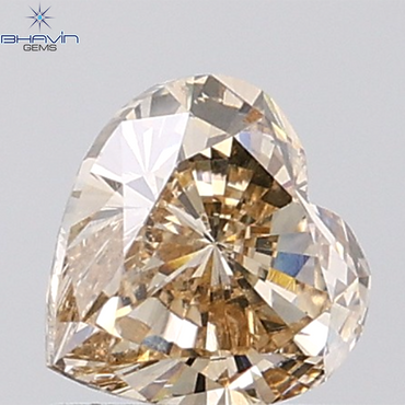 1.00 CT Heart Diamond Natural Brown Color VS2 Clarity (6.27 MM)