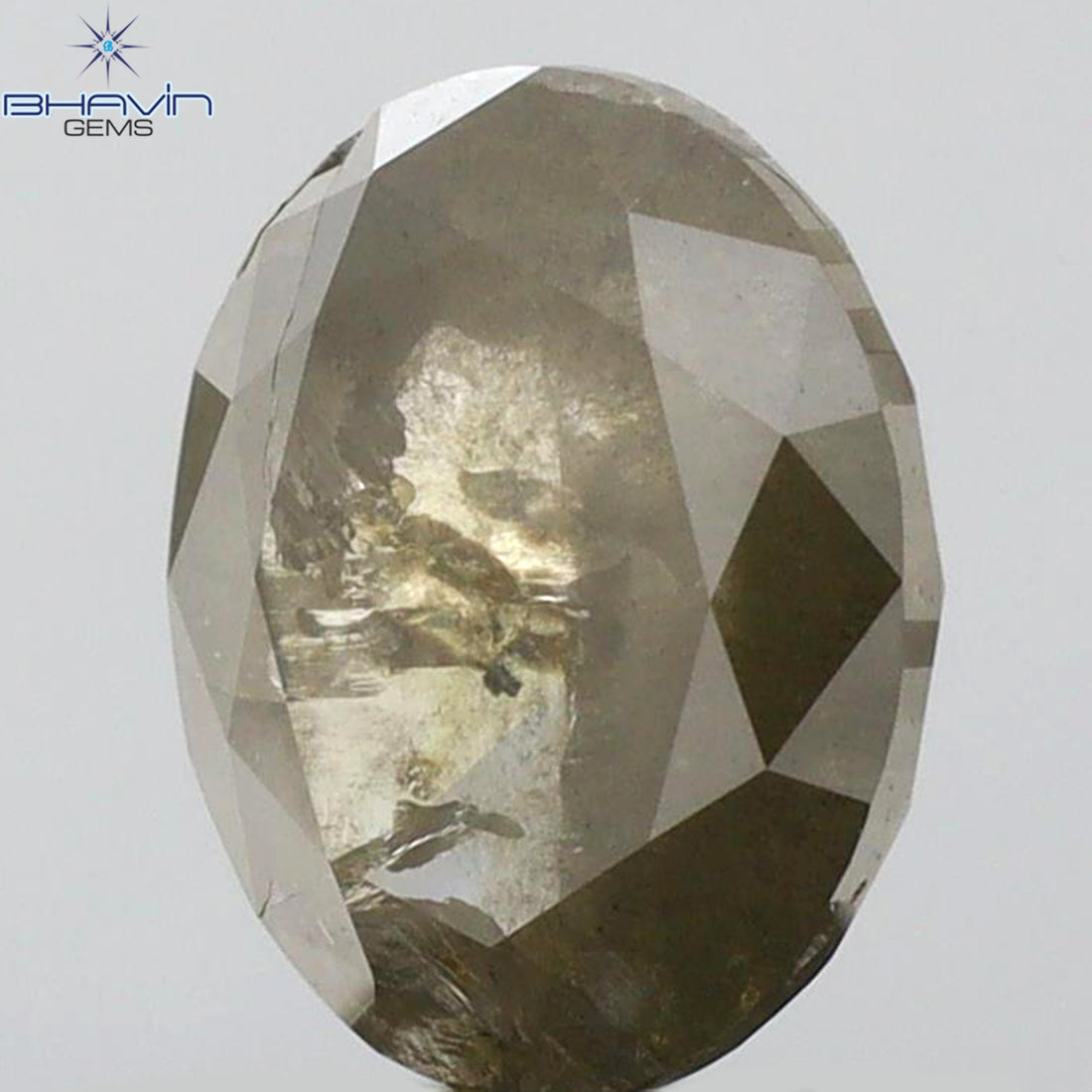 1.75 CT オーバルシェイプ 天然ダイヤモンド ソルト＆ペーパーカラー I3 クラリティ (8.04 MM)