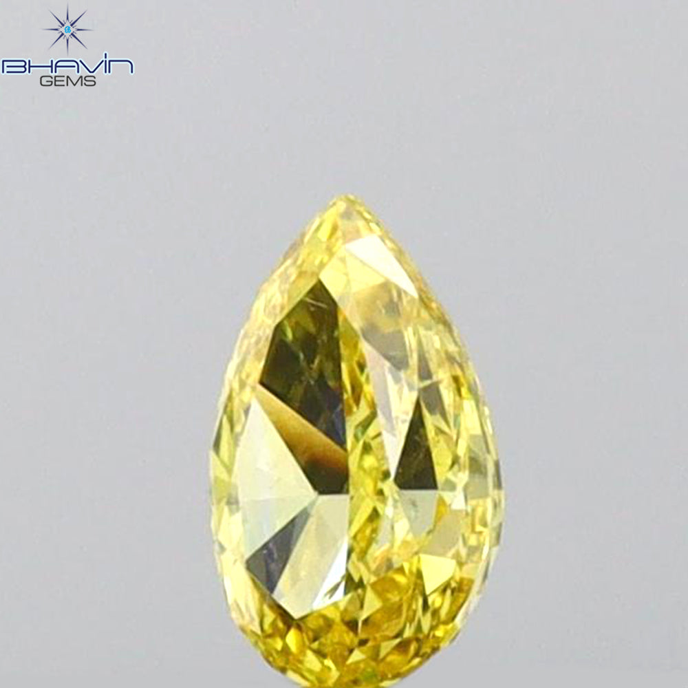 0.19 CT Pear Shape Natural Diamond Yellow Color VS2 Clarity (4.46 MM)