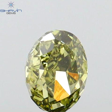 0.18 CT Oval Shape Natural Diamond Green (CHAMELEON) Color VS2 Clarity (3.88 MM)