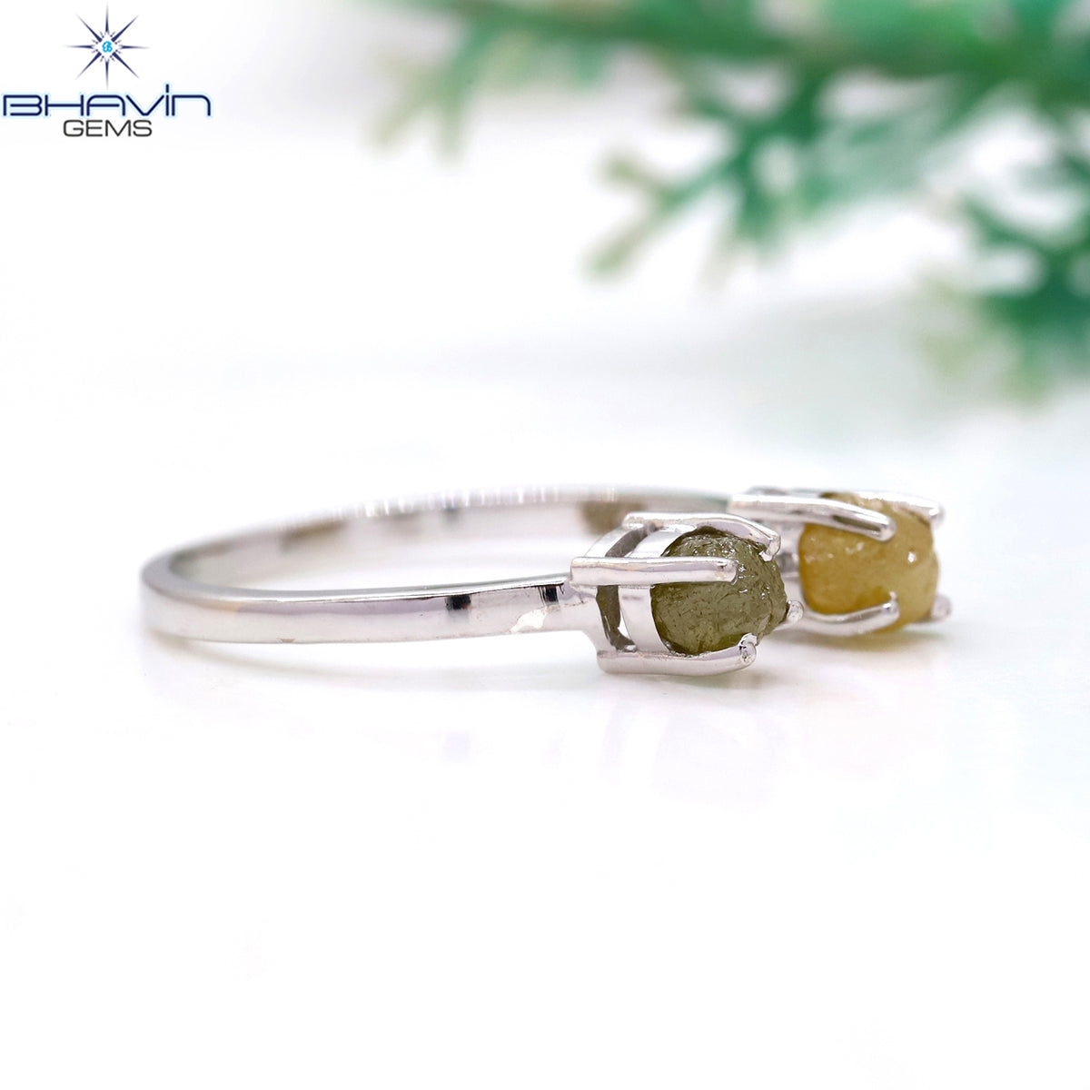 Natural Raw Diamond Open Cuff Ring