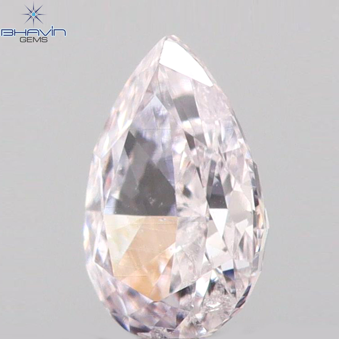0.17 CT ペアシェイプ 天然ダイヤモンド ピンクカラー SI1 クラリティ (4.40 MM)