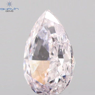 0.17 CT Pear Shape Natural Diamond Pink Color SI1 Clarity (4.40 MM)