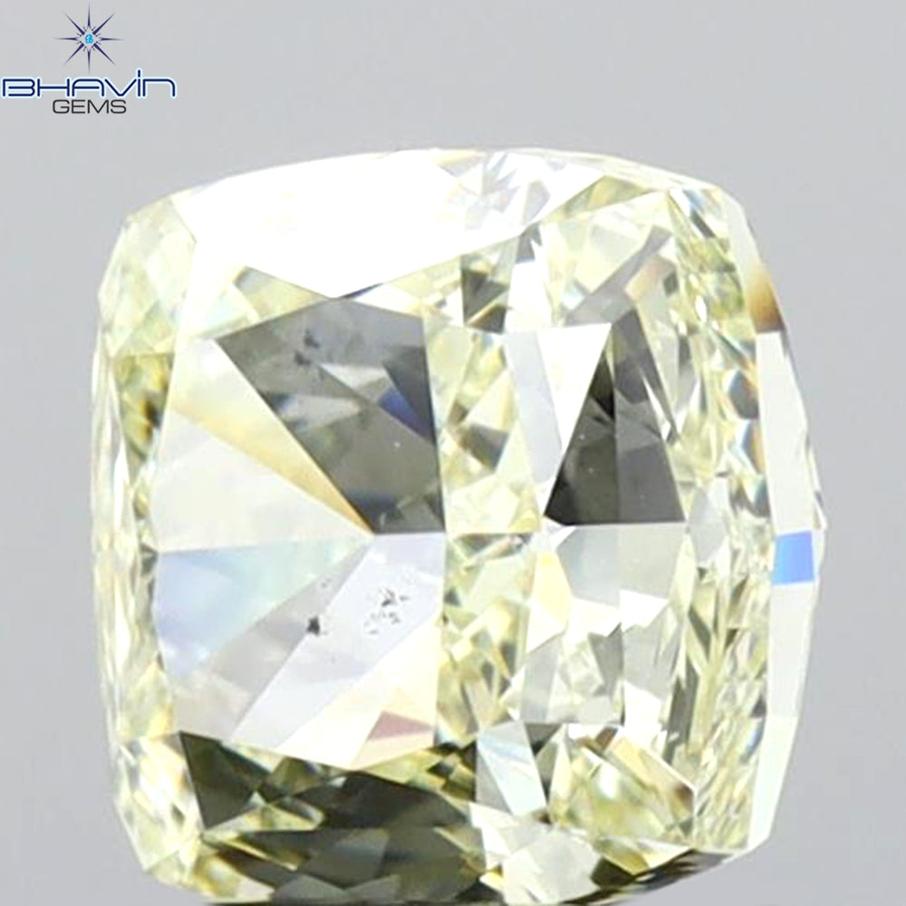 GIA Certified 1.31 CT Cushion Diamond Natural Yellow Color SI1 Clarity (5.87 MM)