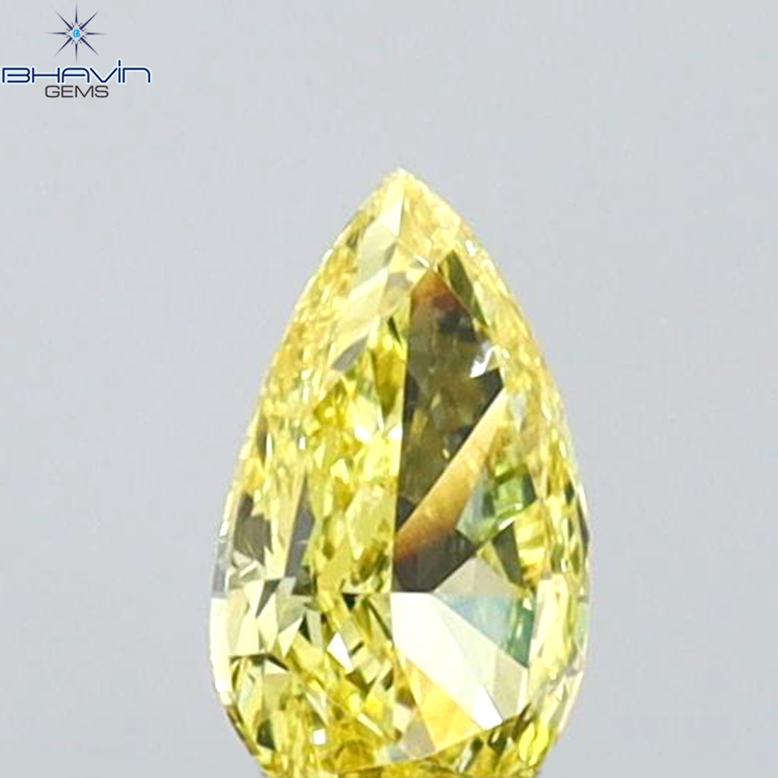 0.17 CT ペアシェイプ 天然ダイヤモンド イエローカラー VS1 クラリティ (4.80 MM)