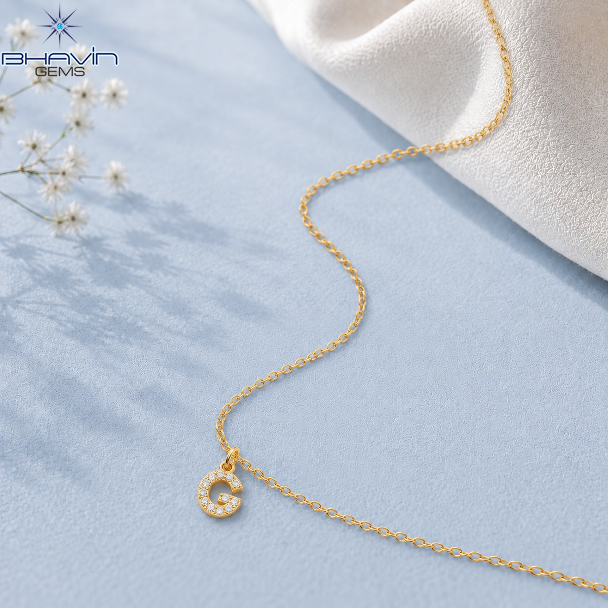Sparkling Diamond Initial G Pendant Necklace
