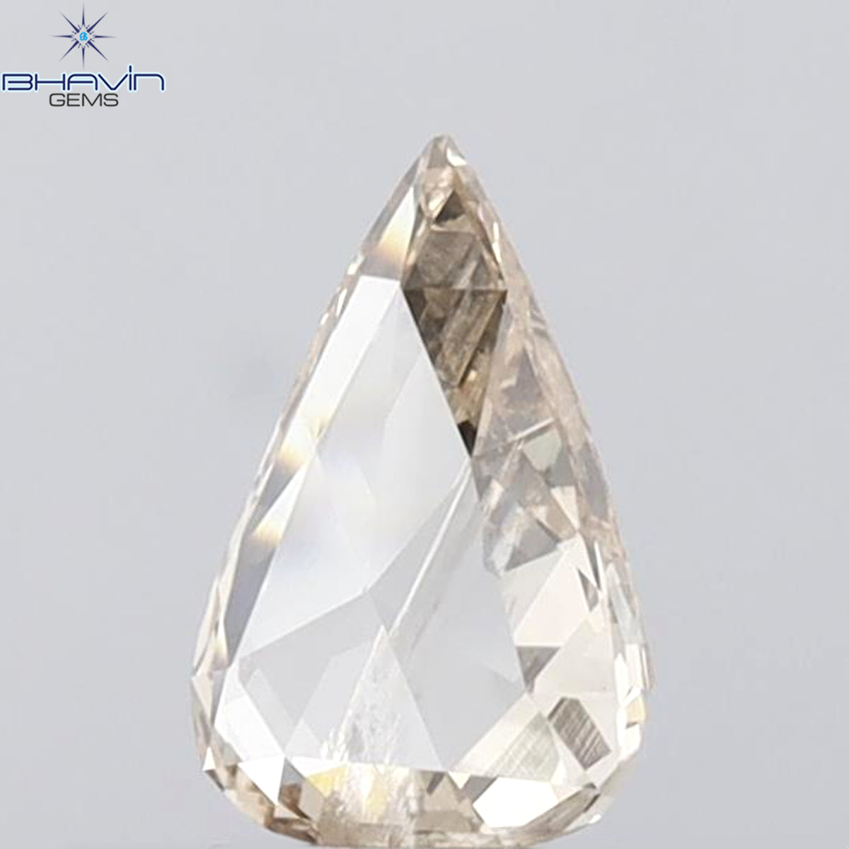 1.28 CT ペアシェイプ 天然ダイヤモンド オレンジブラウンカラー I2 クラリティ (9.91 MM)