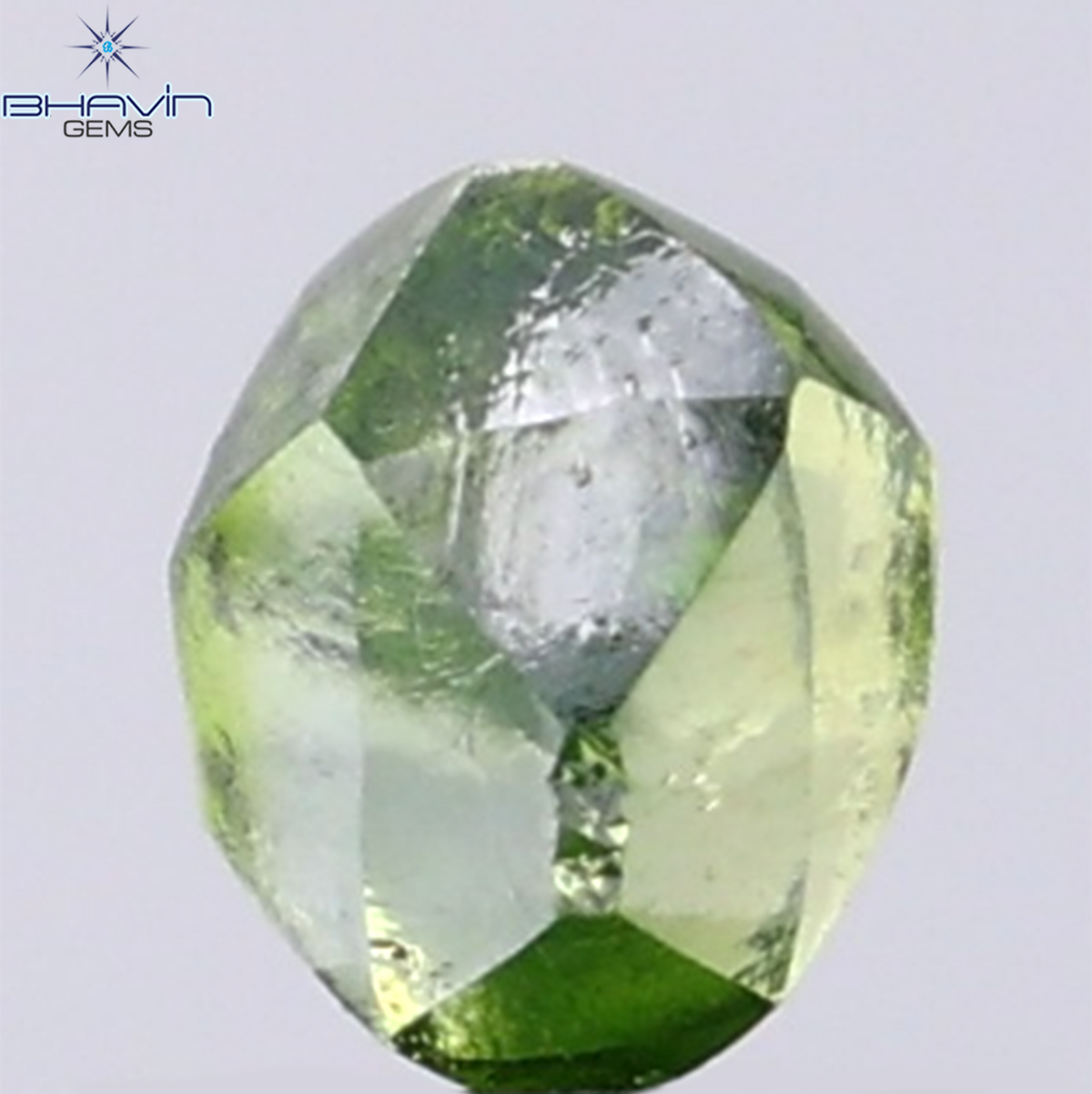 1.28 CT Natural Rough Diamond Enhanced Green Blue Color Clarity VS (6.48 MM)