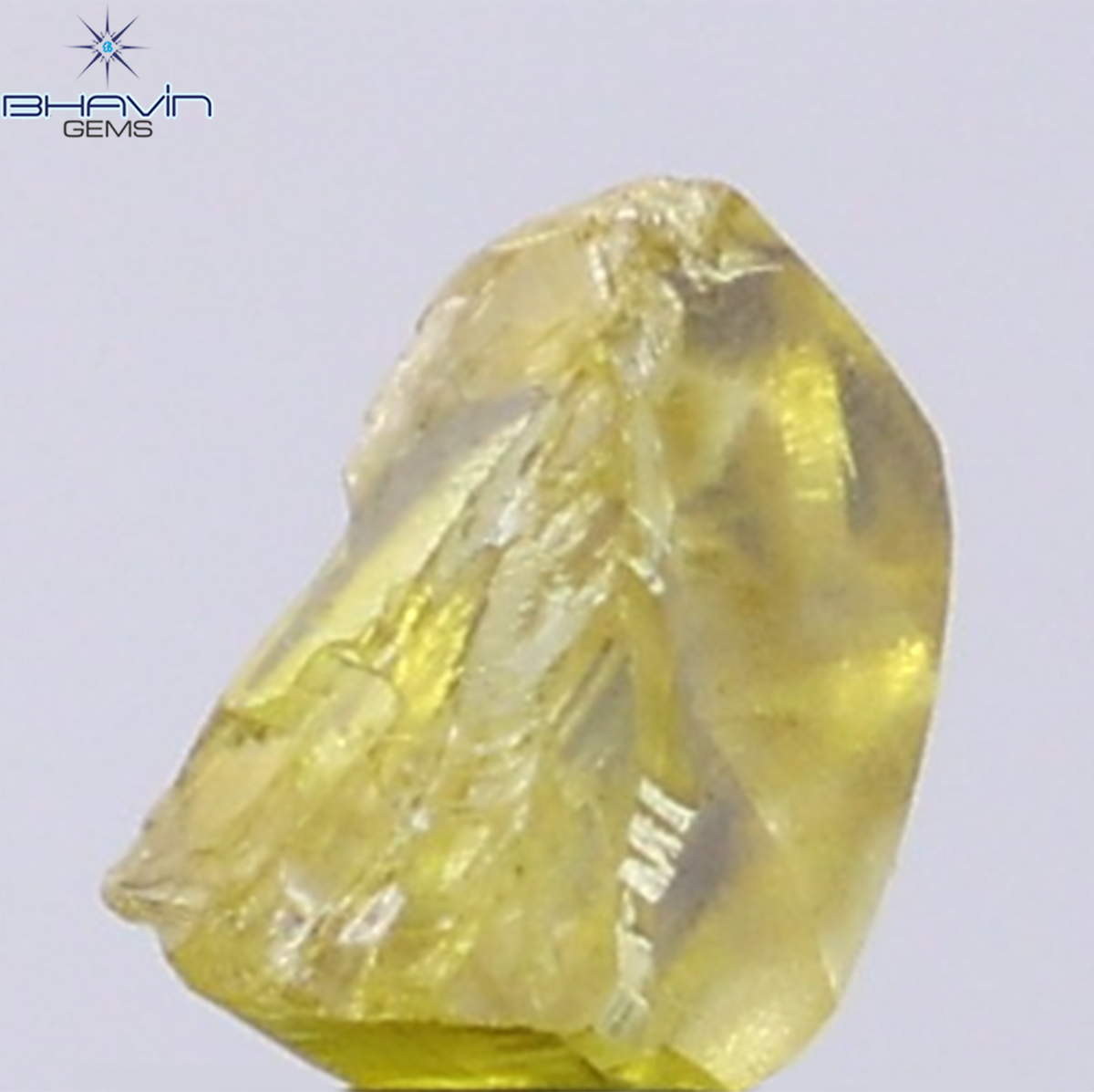 0.91 CT Natural Rough Diamond Enhanced Yellow Color Clarity VS (6.36 MM)
