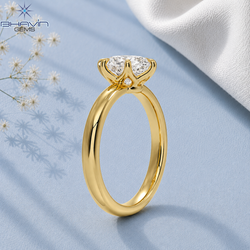 Oval Cut Solitaire Engagement Ring with 6-Prong Tulip Petal Basket in Yellow Gold