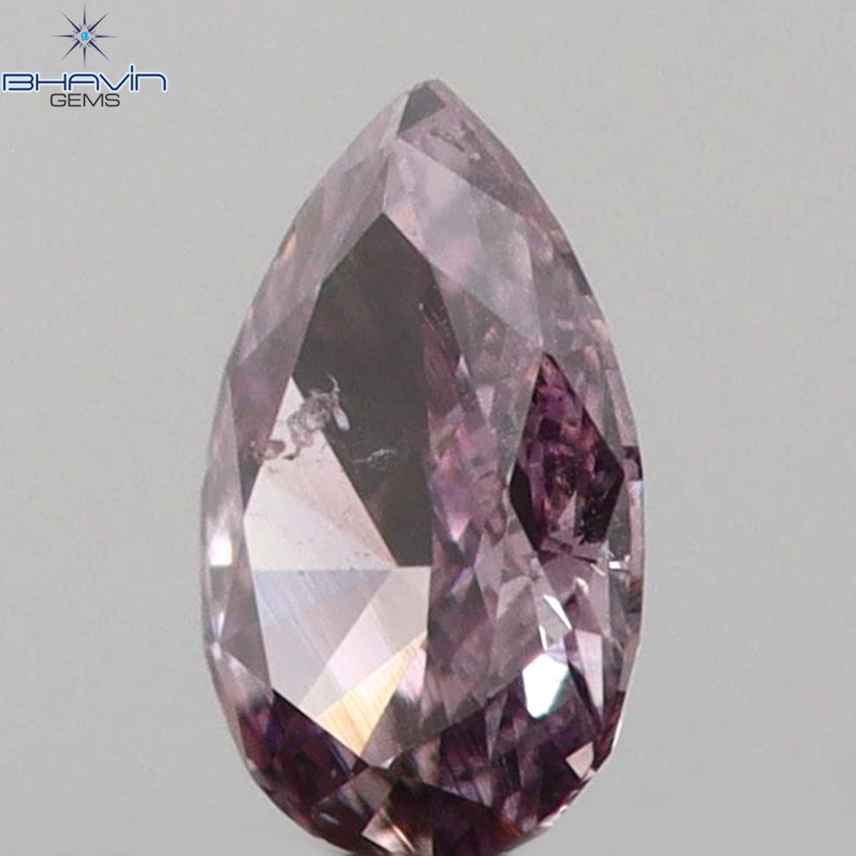 0.07 CT ペアシェイプ 天然ダイヤモンド ピンクカラー SI1 クラリティ (3.35 MM)