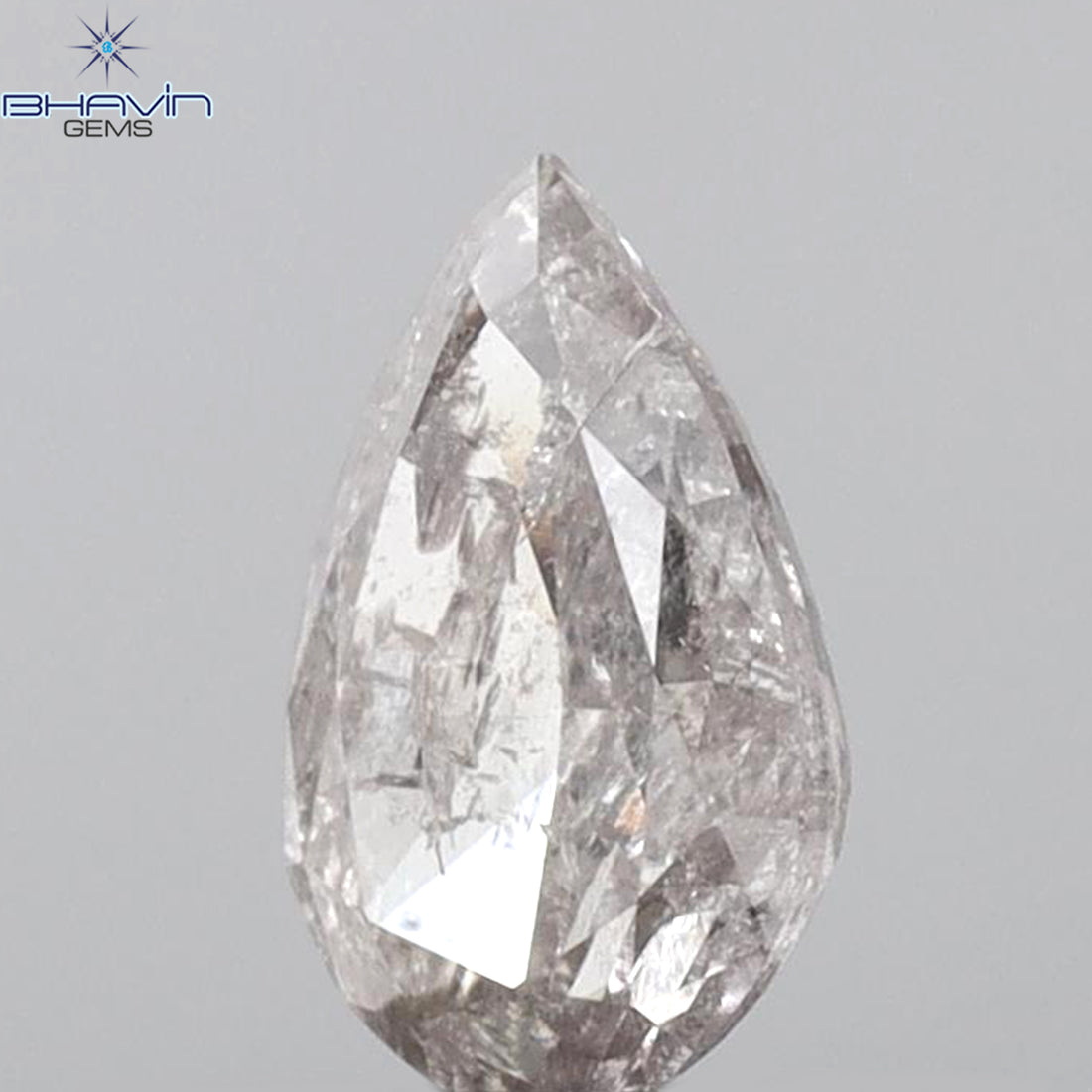 0.55 CT ペアシェイプ 天然ダイヤモンド ピンクカラー I2 クラリティ (6.72 MM)
