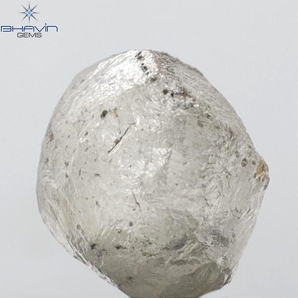 1.07 CT ラフシェイプ ナチュラル ダイヤモンド ソルト アンド ペッパー カラー I3 クラリティ (7.22 MM)