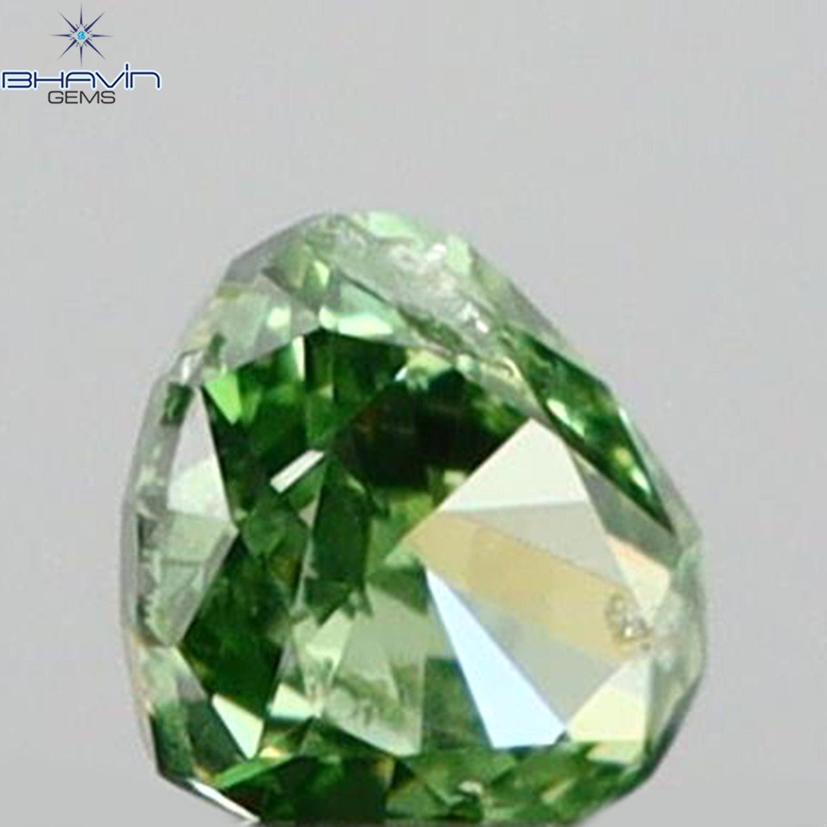 0.06 CT Natural Heart Diamond Enhanced Vivid Green Color Clarity SI1 (2.46 MM)