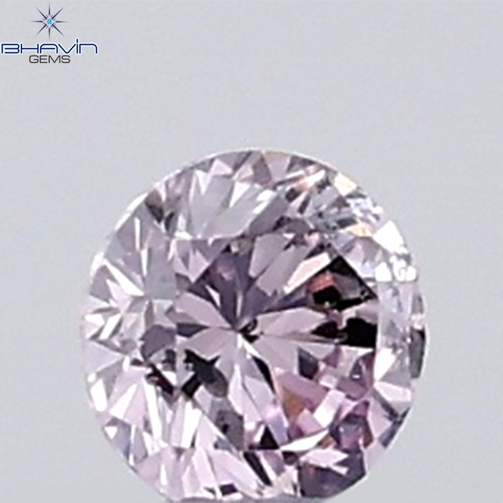 0.18 CT ラウンド ローズ カット シェイプ 天然ダイヤモンド ピンク色 I2 クラリティ (3.86 MM)