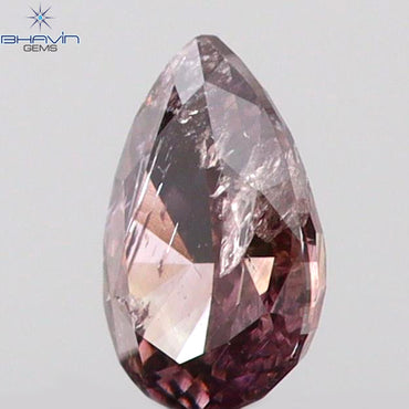 0.10 CT Pear Shape Natural Diamond Pink Color I1 Clarity (3.80 MM)