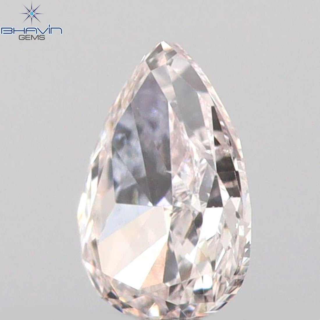 0.14 CT ペアシェイプ 天然ダイヤモンド ピンクカラー SI1 クラリティ (4.00 MM)