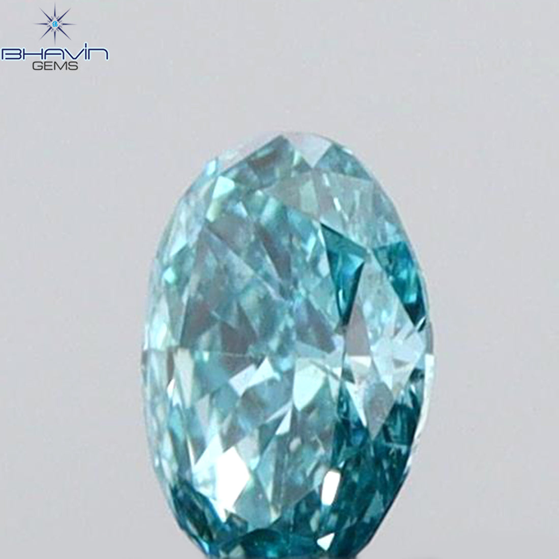 0.07 CT Natural Oval Diamond Enhanced Vivid Aqua Blue Color Clarity VS2 (3.01 MM)
